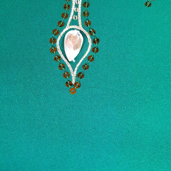 Bob Mackie Teal Green Sequin/Gem Lined Formal Dress. Size 2X NWT - Picture 11 of 11